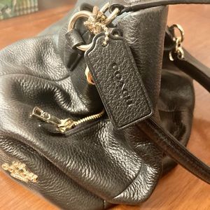 Coach Black Leather with Stylish Gold